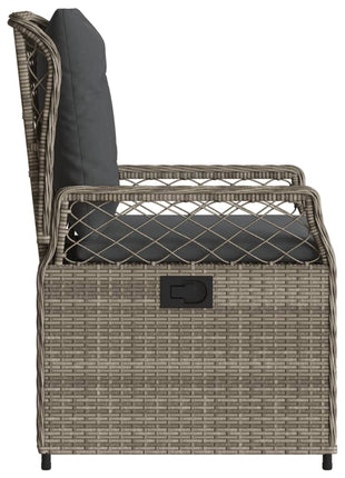 Tuinstoelen 2 st verstelbaar poly rattan grijs