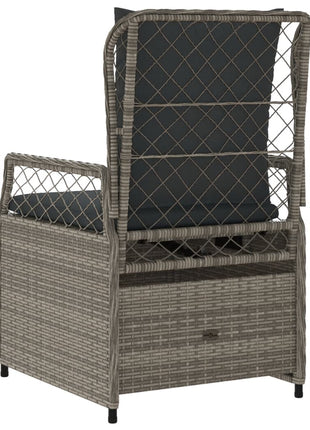 Tuinstoelen 2 st verstelbaar poly rattan grijs