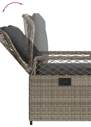 Tuinstoelen 2 st verstelbaar poly rattan grijs