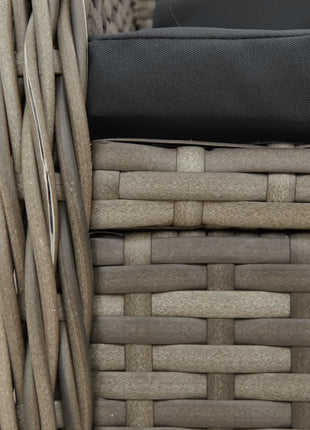 Tuinstoelen 2 st verstelbaar poly rattan grijs