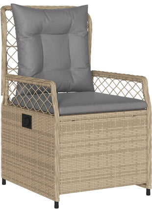 Tuinstoelen 2 st verstelbaar poly rattan beige