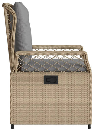 Tuinstoelen 2 st verstelbaar poly rattan beige