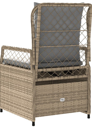 Tuinstoelen 2 st verstelbaar poly rattan beige