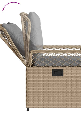 Tuinstoelen 2 st verstelbaar poly rattan beige