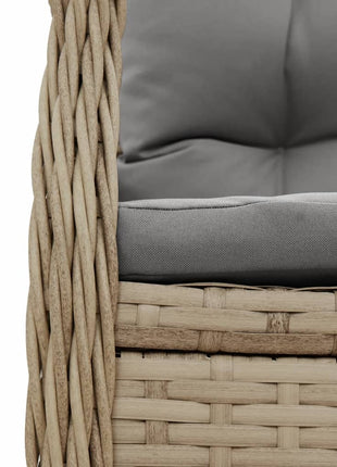 Tuinstoelen 2 st verstelbaar poly rattan beige