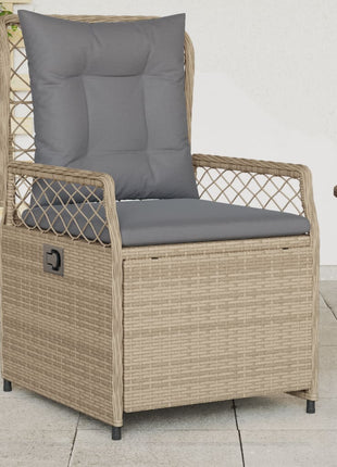 Tuinstoelen 2 st verstelbaar poly rattan beige
