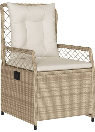 Tuinstoelen 2 st verstelbaar poly rattan beige