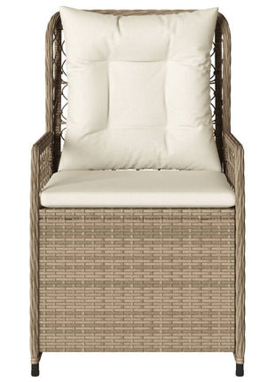 Tuinstoelen 2 st verstelbaar poly rattan beige