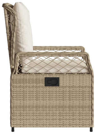 Tuinstoelen 2 st verstelbaar poly rattan beige