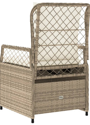 Tuinstoelen 2 st verstelbaar poly rattan beige