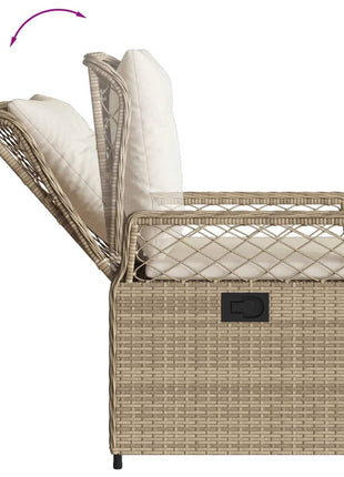 Tuinstoelen 2 st verstelbaar poly rattan beige