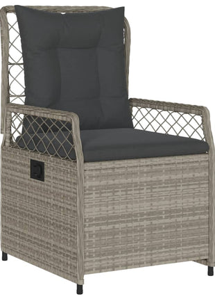 Tuinstoelen 2 st verstelbaar poly rattan lichtgrijs