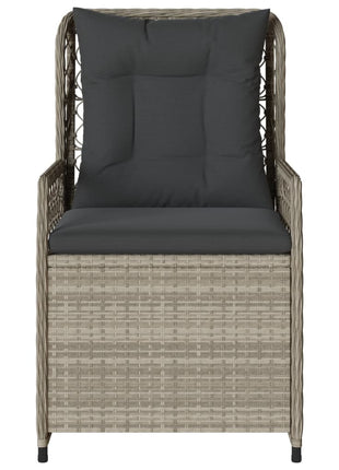 Tuinstoelen 2 st verstelbaar poly rattan lichtgrijs