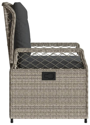 Tuinstoelen 2 st verstelbaar poly rattan lichtgrijs