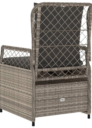 Tuinstoelen 2 st verstelbaar poly rattan lichtgrijs