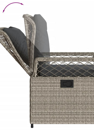 Tuinstoelen 2 st verstelbaar poly rattan lichtgrijs