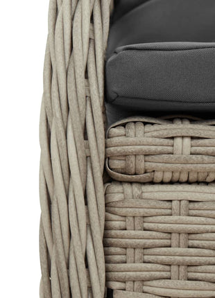 Tuinstoelen 2 st verstelbaar poly rattan lichtgrijs