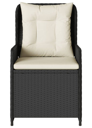 Tuinstoelen 2 st verstelbaar poly rattan zwart
