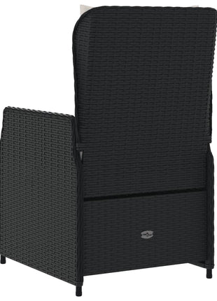 Tuinstoelen 2 st verstelbaar poly rattan zwart