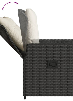 Tuinstoelen 2 st verstelbaar poly rattan zwart