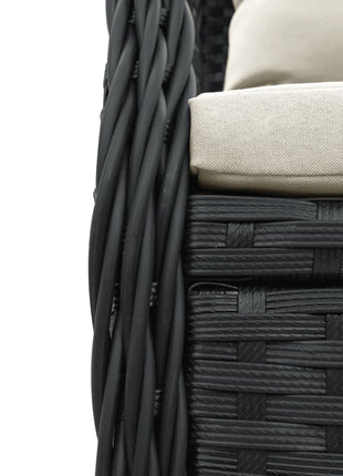 Tuinstoelen 2 st verstelbaar poly rattan zwart