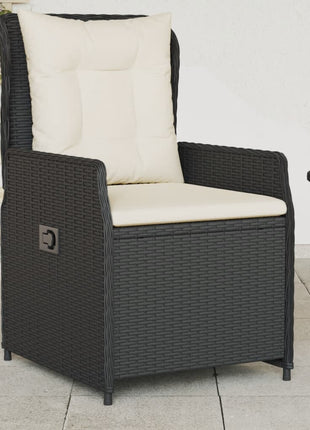 Tuinstoelen 2 st verstelbaar poly rattan zwart