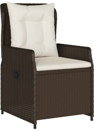Tuinstoelen 2 st verstelbaar poly rattan bruin