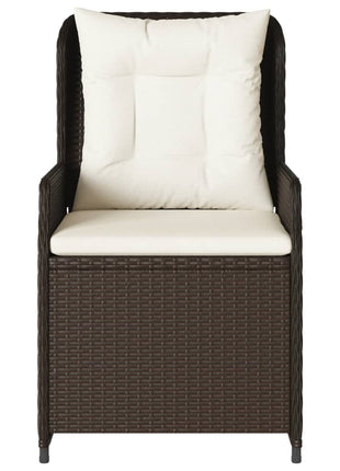 Tuinstoelen 2 st verstelbaar poly rattan bruin