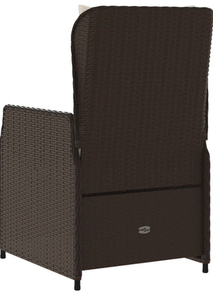Tuinstoelen 2 st verstelbaar poly rattan bruin