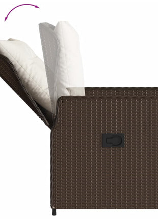 Tuinstoelen 2 st verstelbaar poly rattan bruin