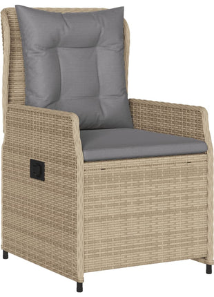 Tuinstoelen 2 st verstelbaar poly rattan beige