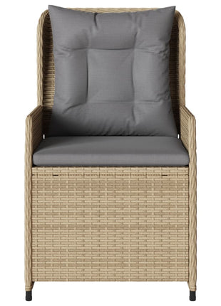 Tuinstoelen 2 st verstelbaar poly rattan beige