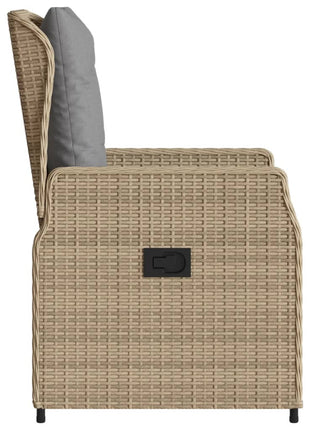 Tuinstoelen 2 st verstelbaar poly rattan beige