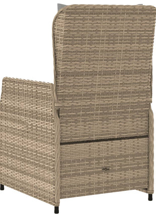 Tuinstoelen 2 st verstelbaar poly rattan beige