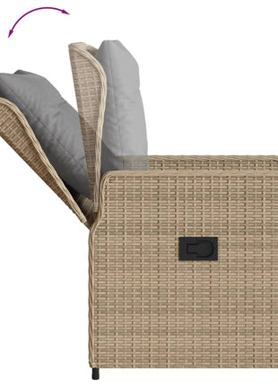 Tuinstoelen 2 st verstelbaar poly rattan beige