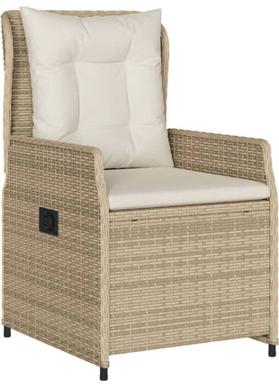 Tuinstoelen 2 st verstelbaar poly rattan beige