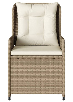 Tuinstoelen 2 st verstelbaar poly rattan beige