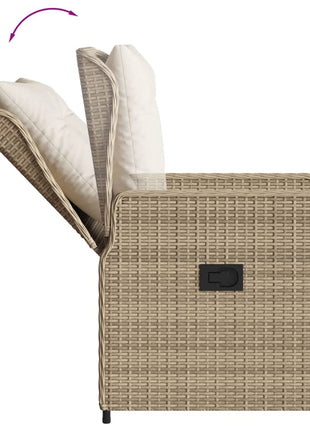 Tuinstoelen 2 st verstelbaar poly rattan beige