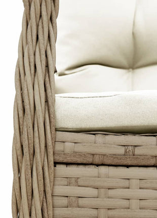 Tuinstoelen 2 st verstelbaar poly rattan beige
