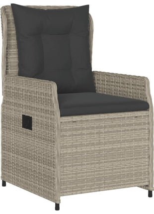 Tuinstoelen 2 st verstelbaar poly rattan lichtgrijs