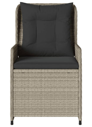 Tuinstoelen 2 st verstelbaar poly rattan lichtgrijs