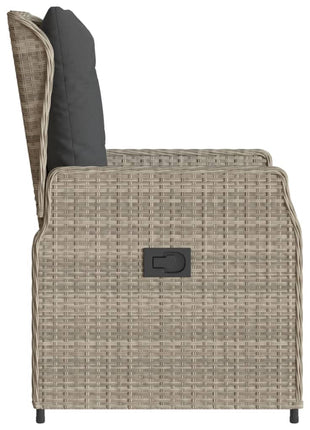 Tuinstoelen 2 st verstelbaar poly rattan lichtgrijs