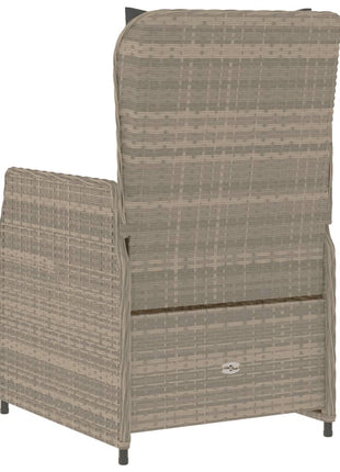 Tuinstoelen 2 st verstelbaar poly rattan lichtgrijs