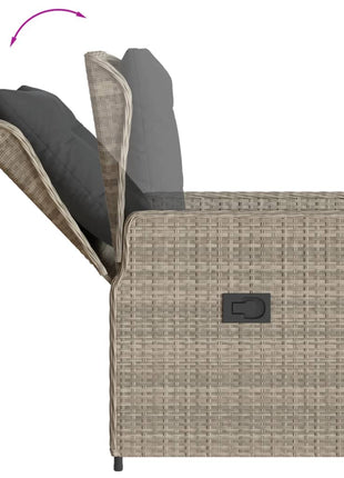 Tuinstoelen 2 st verstelbaar poly rattan lichtgrijs
