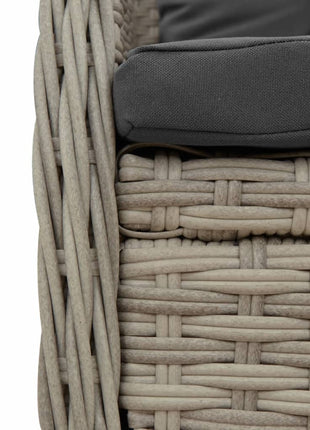 Tuinstoelen 2 st verstelbaar poly rattan lichtgrijs