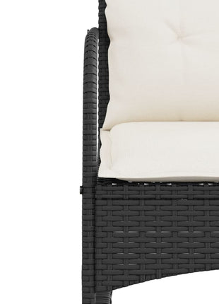 Tuinschommelstoel met kussens poly rattan zwart