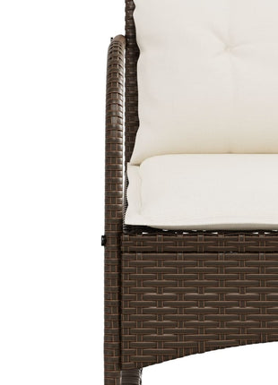 Tuinschommelstoel met kussens poly rattan bruin