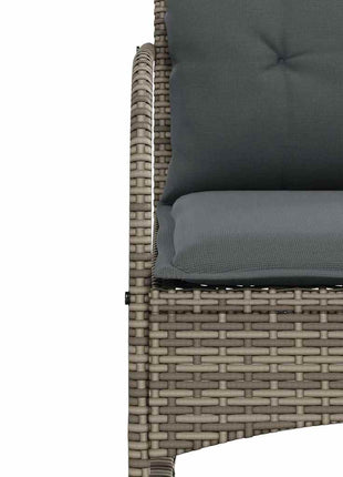 Tuinschommelstoel met kussens poly rattan grijs