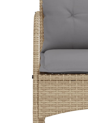 Tuinschommelstoel met kussens poly rattan beige