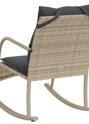 Tuinschommelstoel met kussens poly rattan lichtgrijs